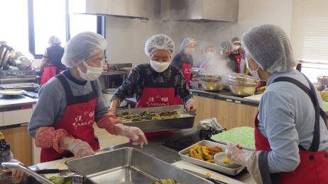 旬の野菜、菜花も前日畑からの採りたて新鮮です。